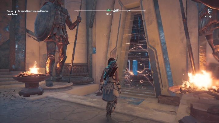 Wejście do archiwum znajduje się na dole budynku - Archiwum Consusa w AC Odyssey Lost Atlantydy DLC - Assassins Creed Odyssey - poradnik do gry