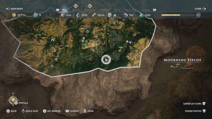 W lokacji Żałosne Pola / Mourning Fields znajdziesz dwa enigmatyczne ostrakony - Żałosne Pola - mapa DLC Lost Atlantydy - Assassins Creed Odyssey - poradnik do gry