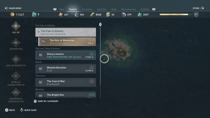 Dziedziczka wspomnień składa się z 6 questów - Dziedziczka Wspomnień - Assassins Creed Odyssey - poradnik do gry