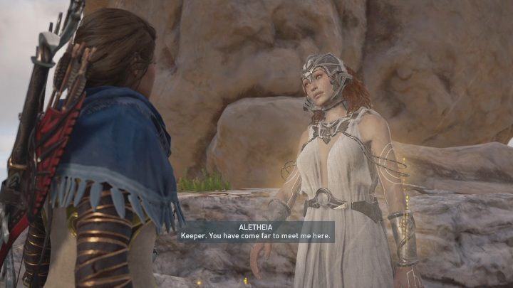 Po dotarciu na wyspę porozmawiaj z Aletheia - Dziedziczka Wspomnień i W poszukiwaniu Therasa - Assassins Creed Odyssey - poradnik do gry