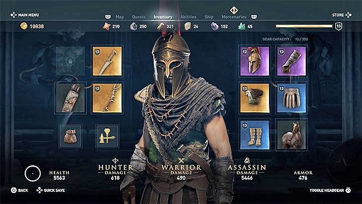 Inna ważna kwestia związana z przygotowaniami do walki to poziom i statystyki przedmiotów używanych przez bohatera - Walka i bitwy w Assassins Creed Odyssey - Assassins Creed Odyssey - poradnik do gry