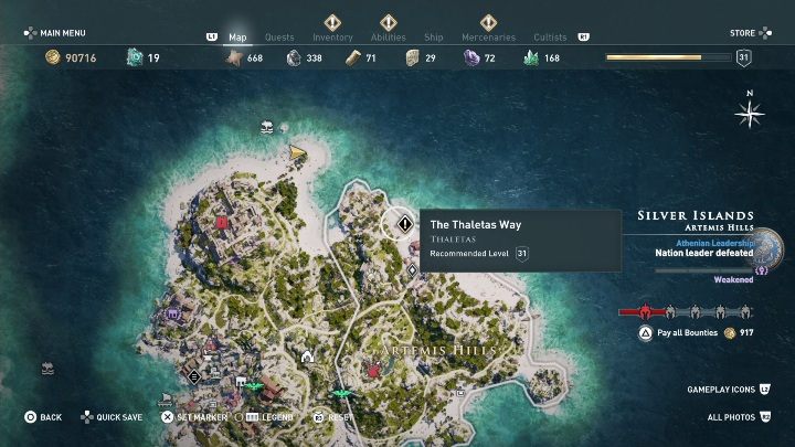 Start misji: Porozmawiaj z Thaletem, po ukończeniu misji Bogini Łowów - Wyspy Srebrne - Misje poboczne w Assassins Creed Odyssey - Assassins Creed Odyssey - poradnik do gry