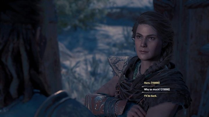 Gdy dotrzesz do przywódczyni piratów, zmuszony będziesz zapłacić określoną liczbę drachm - Ważne wybory w rozdziale 5 gry Assassins Creed Odyssey - Assassins Creed Odyssey - poradnik do gry