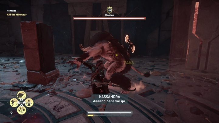 Minotaru dzierży w łapach topór, którym zadaje dalekie i silne obrażenia dystansowe - Minotaur - mityczne stworzenia w Assassins Creed Odyssey - Assassins Creed Odyssey - poradnik do gry