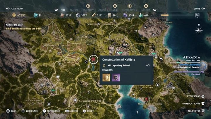 Lokalizacja: Elis - Konstelacja Kalisto w Arkadii - Polowanie na siedem bestii - Assassins Creed Odyssey - poradnik do gry