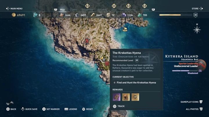Lokalizacja: Wyspa Kithira - Hiena Krokottasa - Polowanie na siedem bestii - Assassins Creed Odyssey - poradnik do gry