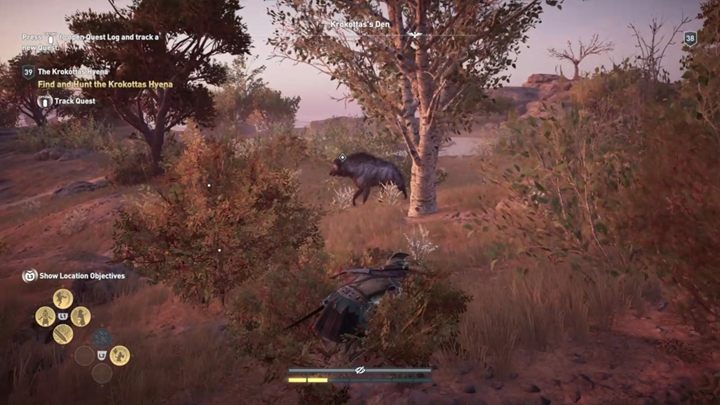 Opis: Ta legendarna bestia jest bardzo skoczna i mobilnie porusza się po arenie walki - Hiena Krokottasa - Polowanie na siedem bestii - Assassins Creed Odyssey - poradnik do gry