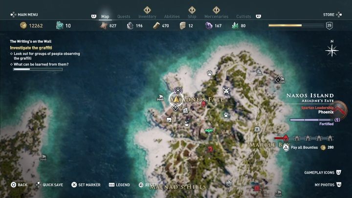 Początek misji pobocznej: Rozmowa z mężczyzną stojącym przy pomalowanej ścianie - Naksos - Misje poboczne w Assassins Creed Odyssey - Assassins Creed Odyssey - poradnik do gry