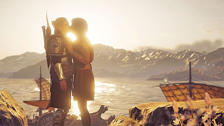 Podczas ostatniej rozmowy z Mikkosem możesz wybrać nową opcję dialogową z ikoną serca - Mikkos - Romanse w Assassins Creed Odyssey - Assassins Creed Odyssey - poradnik do gry
