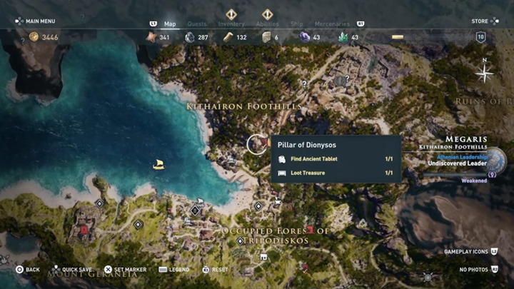Rozwiązanie zagadki: Na północ od jaskini znajdziesz Kolumnę Dionizosa - Enigmatyczne ostrakony w Megaris - Assassins Creed Odyssey - poradnik do gry
