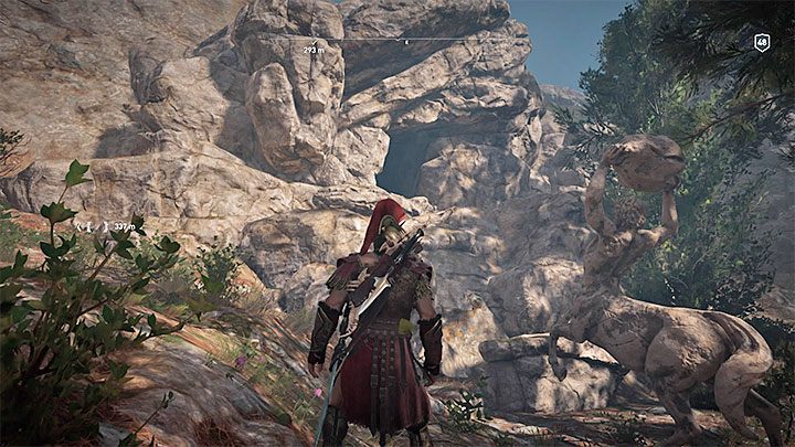 Jeśli wolisz jak najszybciej rozwiązać zagadkę to od razu wyrusz w stronę pokazanej na obrazkach nieoznaczonej jaskini - Enigmatyczne ostrakony na Elis - Assassins Creed Odyssey - poradnik do gry