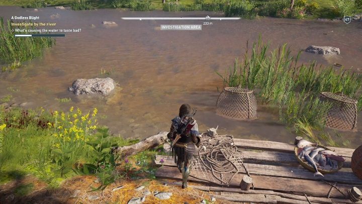 Twoim ostatnim zadaniem w tej misji jest zbadania okolicy rzeki i wyciągnięcie z niej zwłok - Zadania poboczne w Lakonii - Assassins Creed Odyssey - poradnik do gry