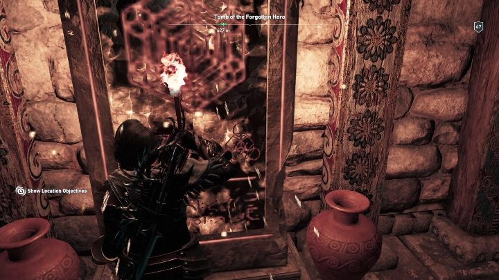 W pomieszczeniu z tablicą trafisz na wiele węży - Grobowce w Lakonii - Assassins Creed Odyssey - poradnik do gry