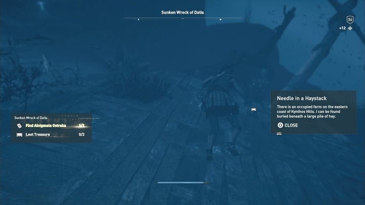 Lokalizacja enigmatycznego Ostrakonu: Udaj się do Sunken Wrecks Caver of Datis - Enigmatyczne ostrakony - Wyspy Srebrne - Assassins Creed Odyssey - poradnik do gry