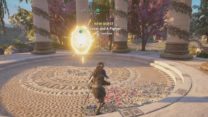 Jeśli zbliżysz się do takiego miejsca ujrzysz złoty portal - Jak przemieszczać się między światami w DLC Los Atlantydy? - Assassins Creed Odyssey - poradnik do gry