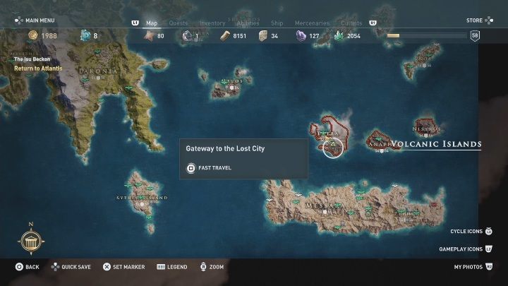 Wejście do Atlantydy znajduje się na wyspie Thira - Zew Isu - Solucja Los Atlantydy w AC Odyssey - Assassins Creed Odyssey - poradnik do gry