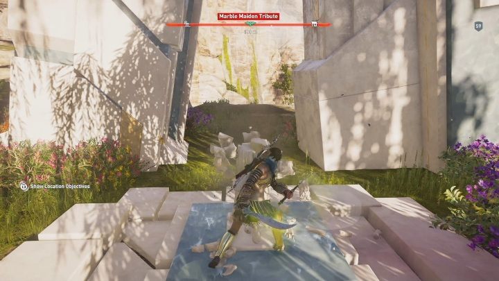 Na zachód od Wzgórza Stroma znajdziesz pomnik - Azyl Ferai - Pomnik Marmurowej Dziewicy w DLC Lost Atlantydy - Assassins Creed Odyssey - poradnik do gry