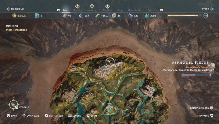 Lokacja Zakopana Grota Milczenia znajduje się obok Cyplu Persefony - Zakopana Grota Milczenia - Ślady Hermesa w DLC Lost Atlantydy - Assassins Creed Odyssey - poradnik do gry