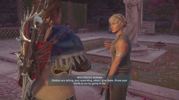 Aby rozpocząć misję musisz porozmawiać z tajemniczą kobietą - Boska interwencja - Solucja Assassins Creed Odyssey - Assassins Creed Odyssey - poradnik do gry