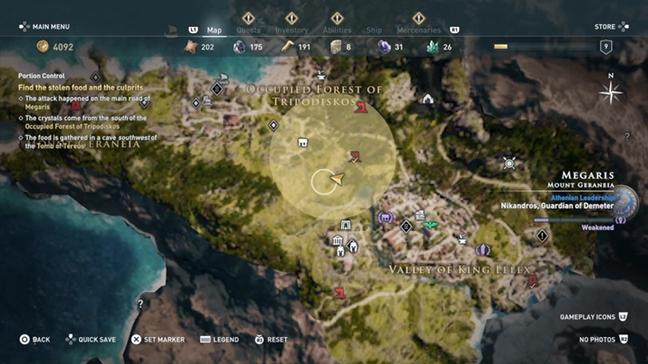 Twoim zadaniem jest dotrzeć do jaskini, której lokacja została wskazana na powyższym obrazku - Megaris - Misje poboczne w Assassins Creed Odyssey - Assassins Creed Odyssey - poradnik do gry
