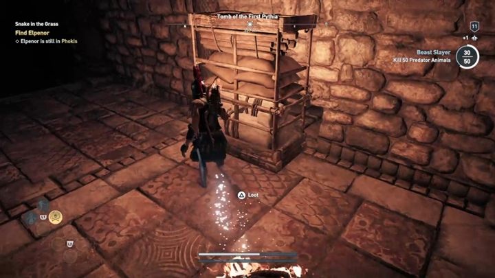 Dotrzesz do szafki, którą możesz przesunąć - Grobowce w Fokida - Assassins Creed Odyssey - poradnik do gry