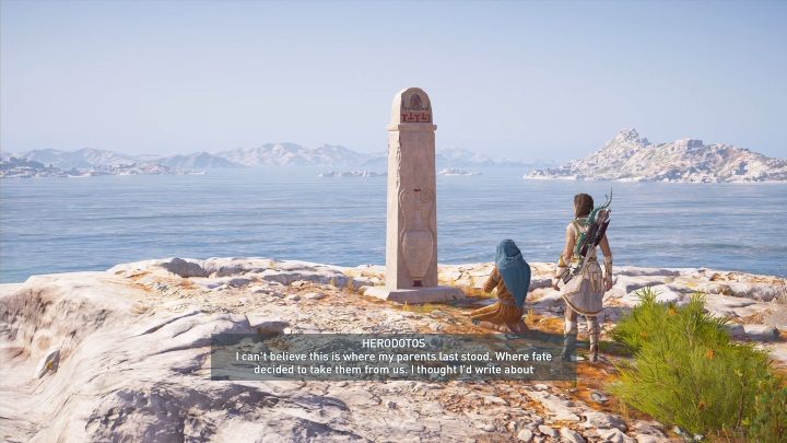 Herodotos znajduje się na jednej z gór, koło grobu - Każda opowieść ma swoje zakończenie - Solucja Assassins Creed Odyssey - Assassins Creed Odyssey - poradnik do gry