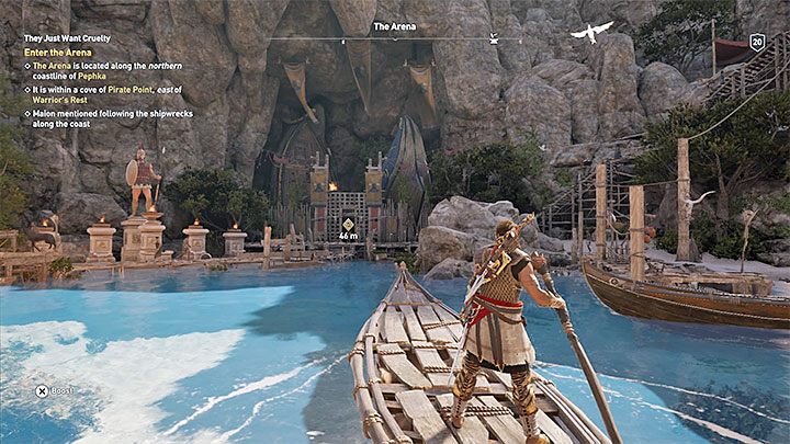 Dotrzyj na brzeg gdzie Maion pozostawił łódkę - Jak odblokować walki na Arenie w Assassins Creed Odyssey? - Assassins Creed Odyssey - poradnik do gry