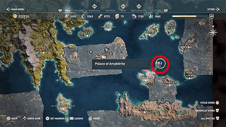 Jeśli chcesz zdobyć Falx z Olimpu to musisz odwiedzić podwodną lokację Pałac Amfitrite (Palace of Amphitrite) - Czy w grze Assassins Creed Odyssey występują przeklęte bronie? - Assassins Creed Odyssey - poradnik do gry