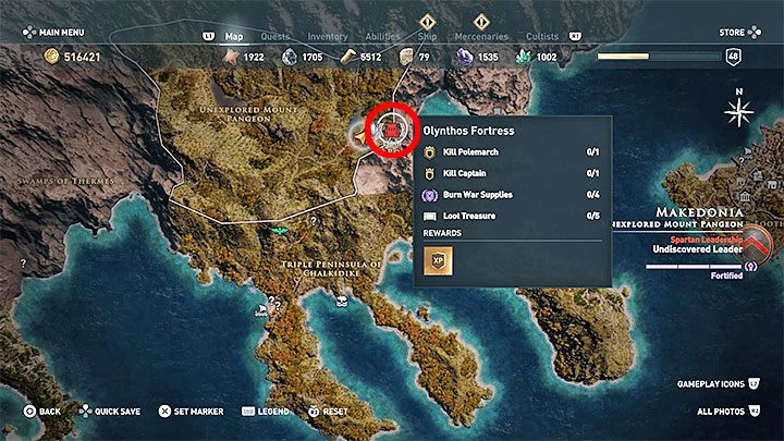 Lokalizacja skrzyni: Forteca Olinthos (Olynthos Fortress), region Makedonia - Legendarne skrzynie w grze Assassins Creed Odyssey - Assassins Creed Odyssey - poradnik do gry