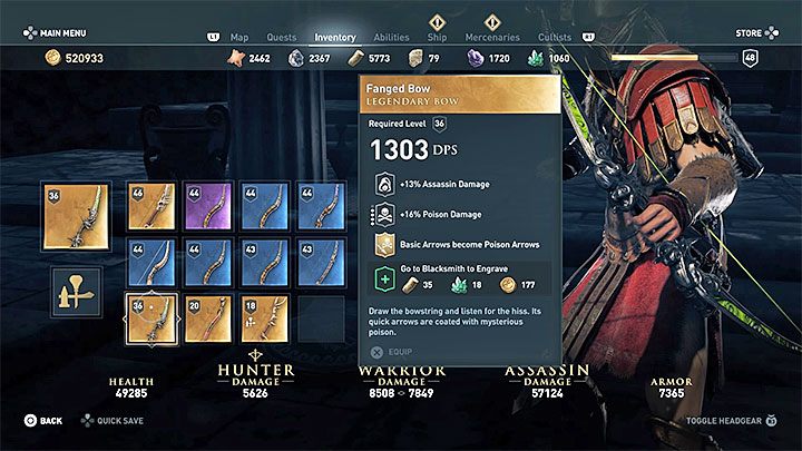 Rodzaj i statystyki przedmiotu: Łuk - Legendarne skrzynie w grze Assassins Creed Odyssey - Assassins Creed Odyssey - poradnik do gry