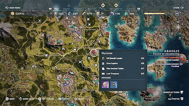 Lokalizacja skrzyni: Fort Mykeny (Mycenae), region Argolida - Legendarne skrzynie w grze Assassins Creed Odyssey - Assassins Creed Odyssey - poradnik do gry