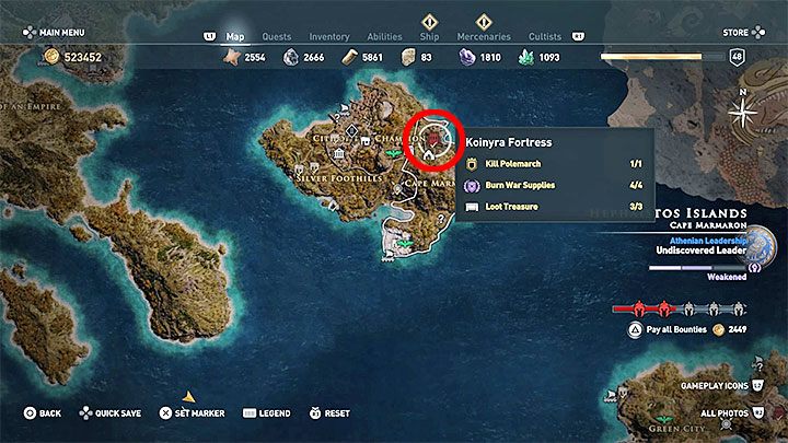 Lokalizacja skrzyni: Forteca Koinira (Koinyra Fortress), wyspa Tazos - Legendarne skrzynie w grze Assassins Creed Odyssey - Assassins Creed Odyssey - poradnik do gry