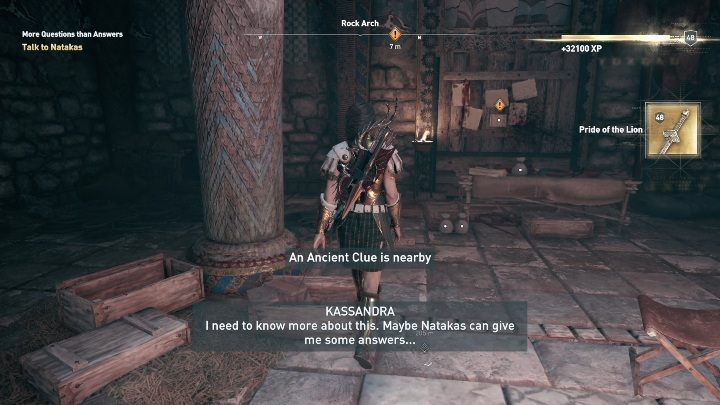 Jak odblokować misję: Musisz podnieść jedną z notatek zaznaczoną na mapie pomarańczowym kolorem - Zadania poboczne Epizod 1 Dziedzictwo pierwszego ostrza DLC - Assassins Creed Odyssey - poradnik do gry