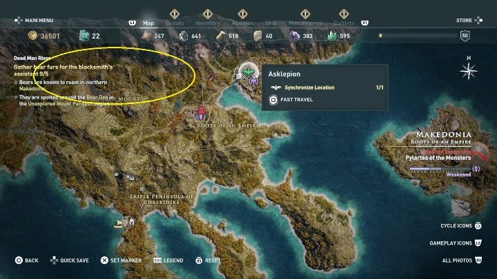 Twoim kolejnym zadaniem będzie zdobycie 5 skór niedźwiedzi - Zakon Łowców - zabójstwa w Dziedzictwo pierwszego ostrza DLC - Assassins Creed Odyssey - poradnik do gry