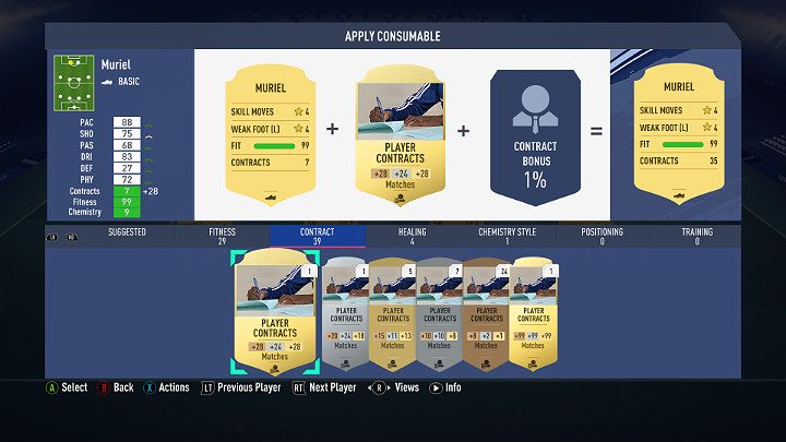 W menu składu przejdź do menu akcji i wybierz przedmioty użyteczności - Zarządzanie zespołem w FUT | FIFA 19 - FIFA 19 - poradnik do gry