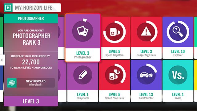 Do trybu fotograficznego przechodzimy domyślnym klawiszem P lub górnym przyciskiem krzyżaka na padzie - Jak zwiększać poziom fotografa w Forza Horizon 4? - Forza Horizon 4 - poradnik do gry