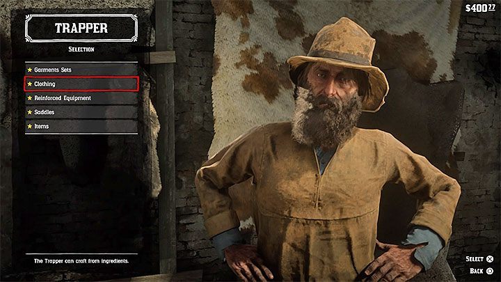 Jeśli udasz się do Trapera możesz wytworzyć - Red Dead Redemption 2: Legendarny bizon amerykański - mapy, porady - Red Dead Redemption 2 - poradnik do gry