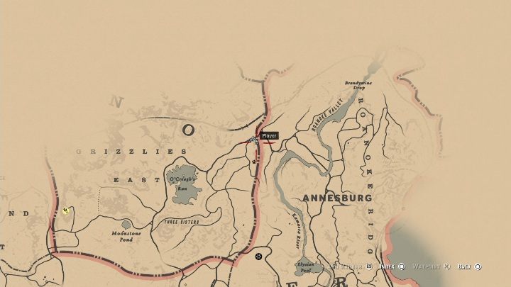 Ten obiekt znajdziesz pomiędzy Annesburgiem a OCreaghs Run - Red Dead Redemption 2: Kości dinozaurów - Sekrety i znajdźki - Red Dead Redemption 2 - poradnik do gry