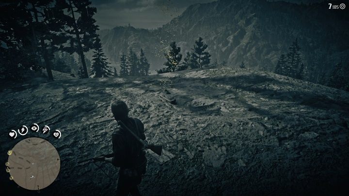 Kości te znajdują się na zboczu góry, nad urwiskiem - Red Dead Redemption 2: Kości dinozaurów - Sekrety i znajdźki - Red Dead Redemption 2 - poradnik do gry