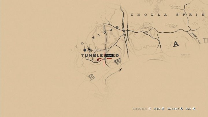 Obiekt ten w południowej części Tumbleweed - Red Dead Redemption 2: Kości dinozaurów - Sekrety i znajdźki - Red Dead Redemption 2 - poradnik do gry