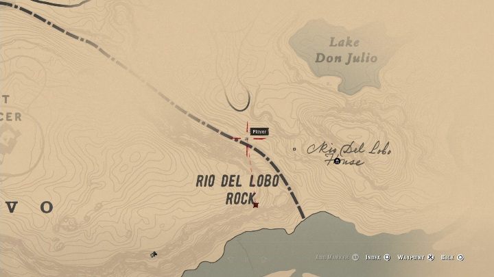 Obiekt ten znajdziesz udając się na północ od Rio Del Lobo Rock - Red Dead Redemption 2: Kości dinozaurów - Sekrety i znajdźki - Red Dead Redemption 2 - poradnik do gry