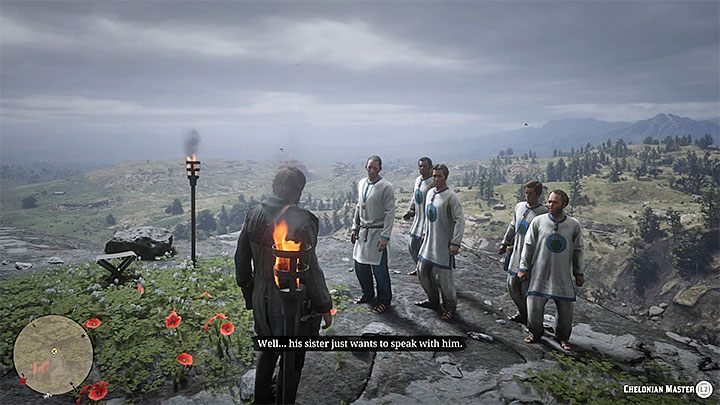 Wyrusz do miejsca gdzie znajduje się obozowisko sekty Chelonian - jest to wzgórze, na szczyt którego prowadzi wąska ścieżka - Red Dead Redemption 2: Kto kiedyś kochał prawdziwie - Solucja - Red Dead Redemption 2 - poradnik do gry