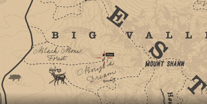 Nóż ten znajdziesz w południowej części Big Valley - Red Dead Redemption 2: Unikalne przedmioty - Mapa - Red Dead Redemption 2 - poradnik do gry