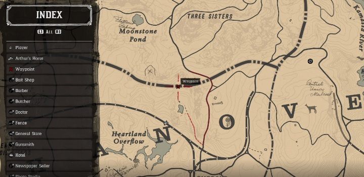 Skarb znajduje się w drzewie, w okolicy Heartland Overflow - Red Dead Redemption 2: Chick - mapa skarbów - Red Dead Redemption 2 - poradnik do gry
