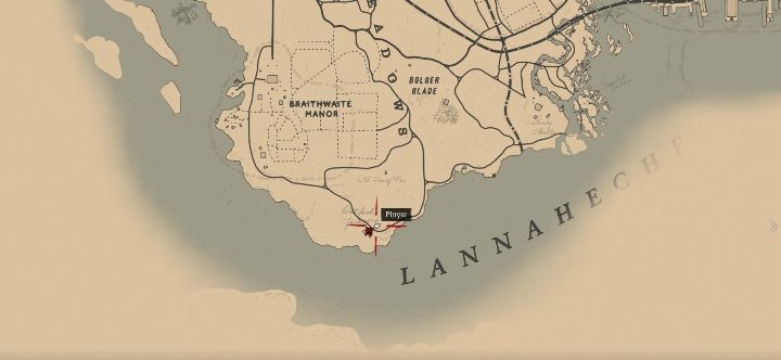 Gospodarstwo Catfish Jacksons, znajdziesz koło Braithwaite Manor, na południe od Rhodes - Red Dead Redemption 2: Gospodarstwa - lista, mapy, porady - Red Dead Redemption 2 - poradnik do gry