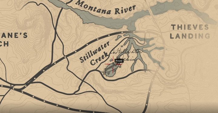 Ryba znajduje się przy niewielkich rozgałęzieniach rzeki Montanna River - Red Dead Redemption 2: Legendarny Szczupak Amerykański - mapy, porady - Red Dead Redemption 2 - poradnik do gry