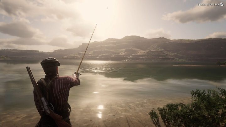 Aby zarzucić wędkę wejdź kawałek do wody - Red Dead Redemption 2: Legendarny Bass wielkogębowy - mapy, porady - Red Dead Redemption 2 - poradnik do gry
