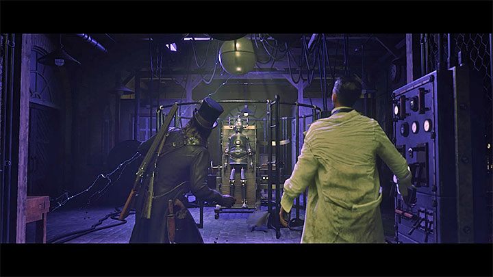 Powróć na dół gdzie załączy się zabawna scenka przerywnikowa z ożywienia automatona (robota) skonstruowanego przez naukowca - Red Dead Redemption 2: Radosny, energiczny chłopiec - opis przejścia, mapa - Red Dead Redemption 2 - poradnik do gry