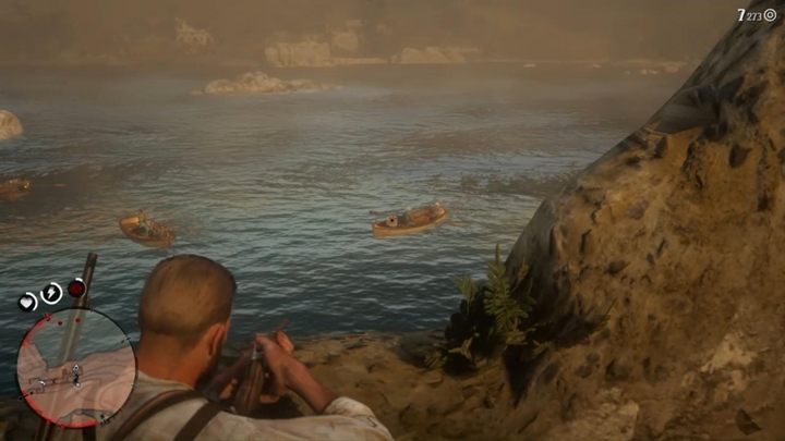 Twoim zadaniem jest atakować łodzie, które chcą dobić do brzegu - Red Dead Redemption 2: Piekło nie zna takiej furii - Solucja - Red Dead Redemption 2 - poradnik do gry
