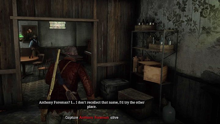 Po wejściu do saloonu spytaj się barmana o Foremana - Red Dead Redemption 2: Anthony Foreman - Zadania ścigania zbiegów - Red Dead Redemption 2 - poradnik do gry